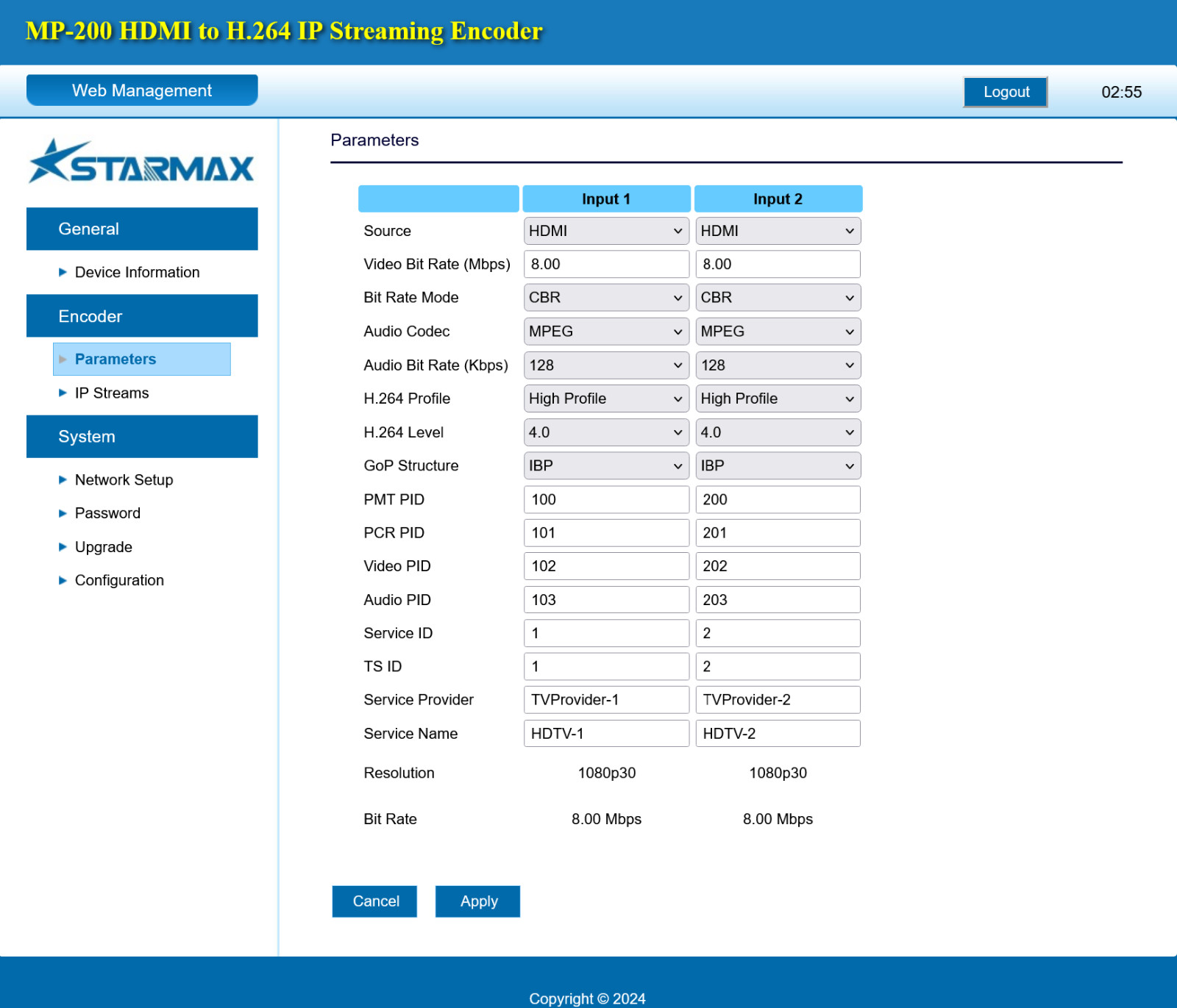 StarMax IP Streaming Encoder MP-200 and ATSC/QAM Modulator MP-104R Bundle