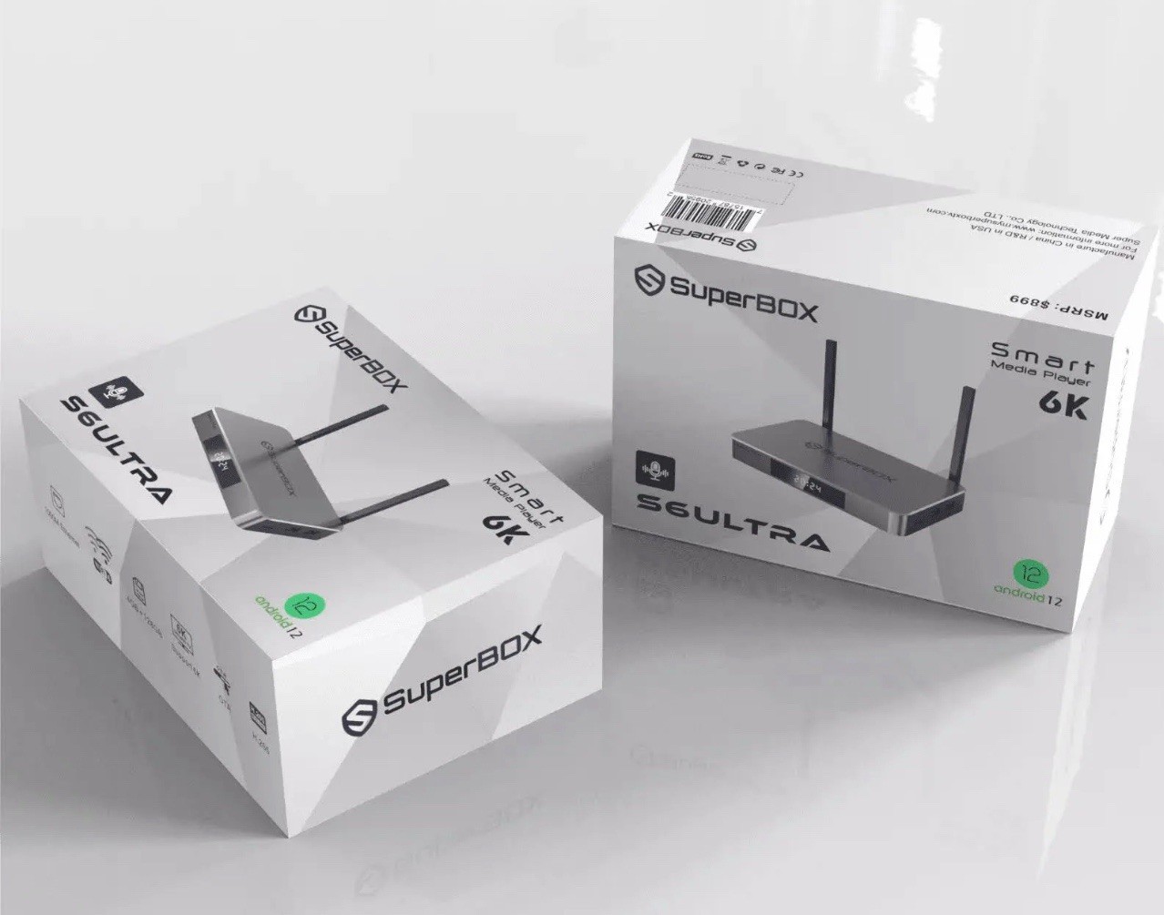 SuperBOX S6 Ultra Android TV Box 4K -NEW!-128GB Dual WiFi Bluetooth Voice Remote