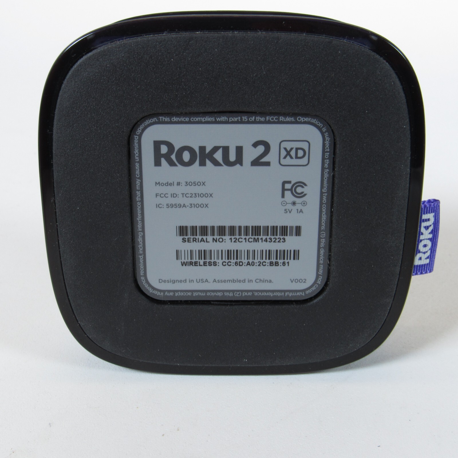 Roku 2 XD Media Streamer 3050X – Black – W/ Power Cord, HDMI, Remote TESTED
