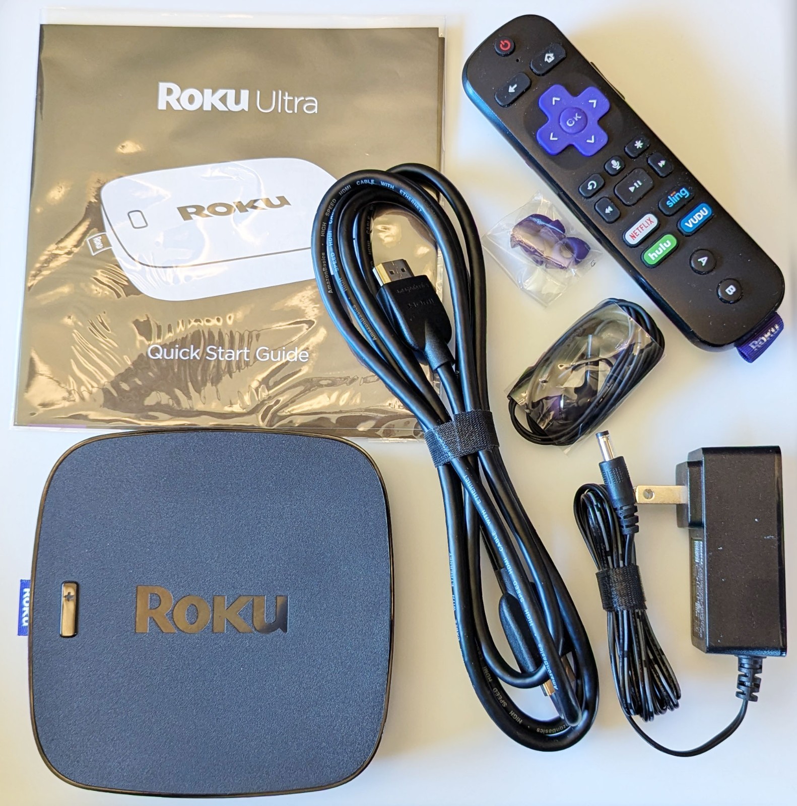 Roku Ultra 4660×2 4K HD HDR Streaming Media Player with remote and accessories