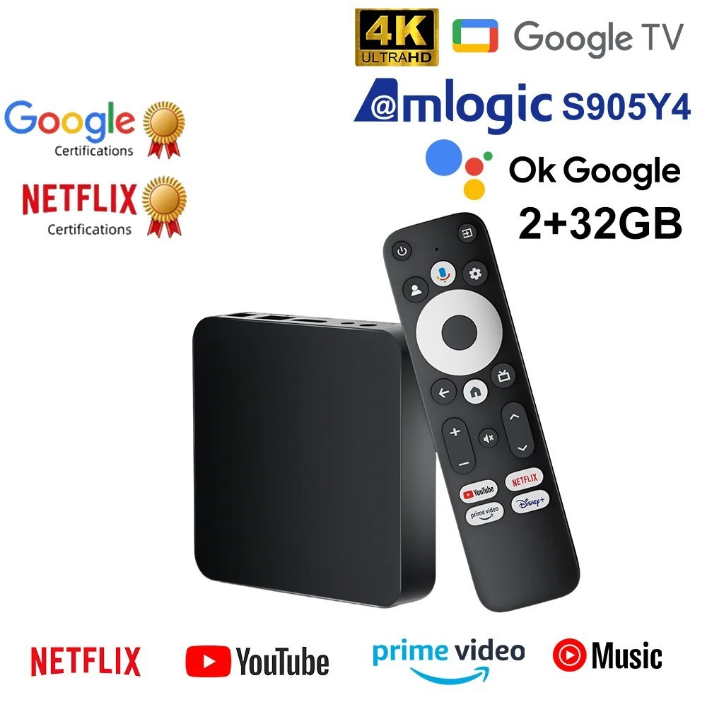 S095Y4 GOOGL TV SMART TV CHROMECAST 2G RAM 32G ROM WiFi VOICE 4K ULTRA HD