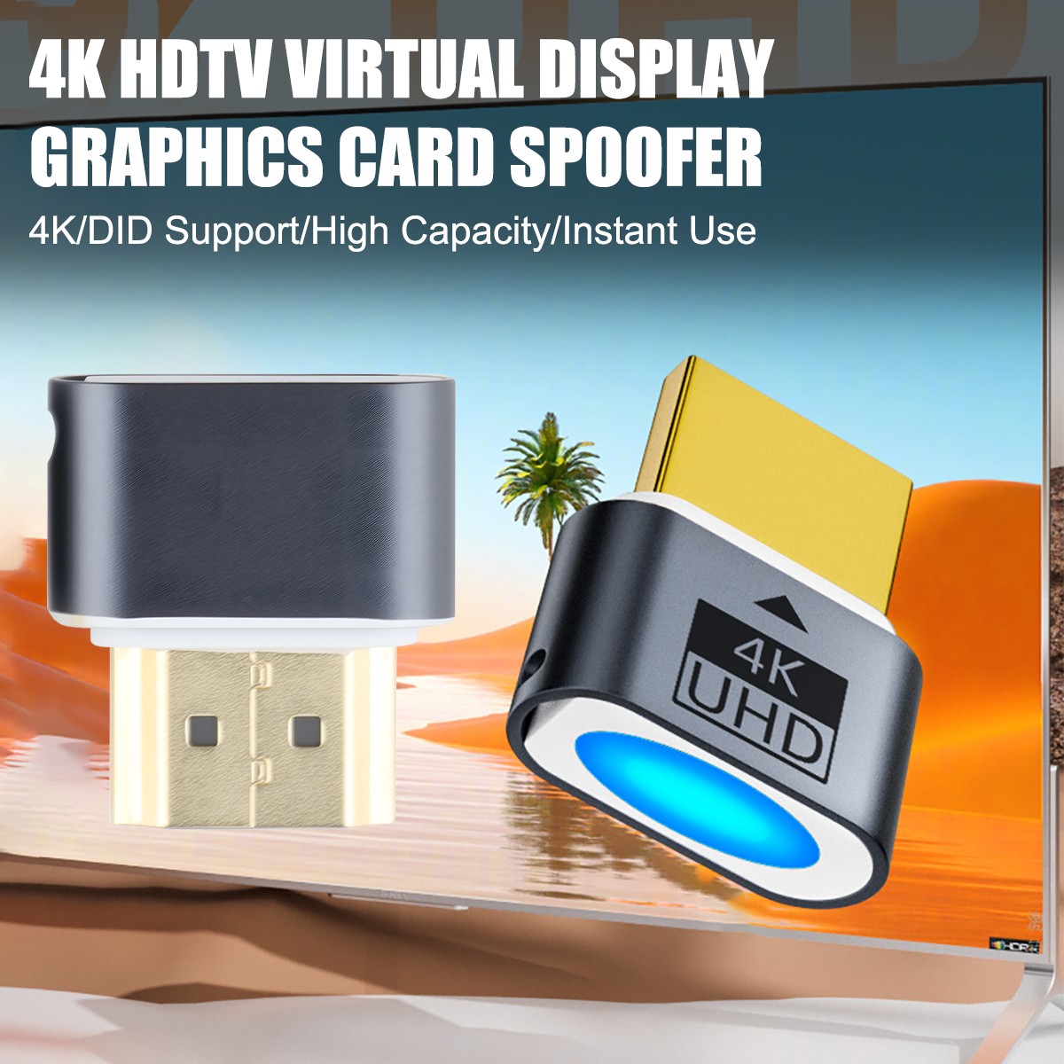 2/4/6pcs 4K HDMI Dummy Plug Virtual Monitor Display Emulator Headless Adapter