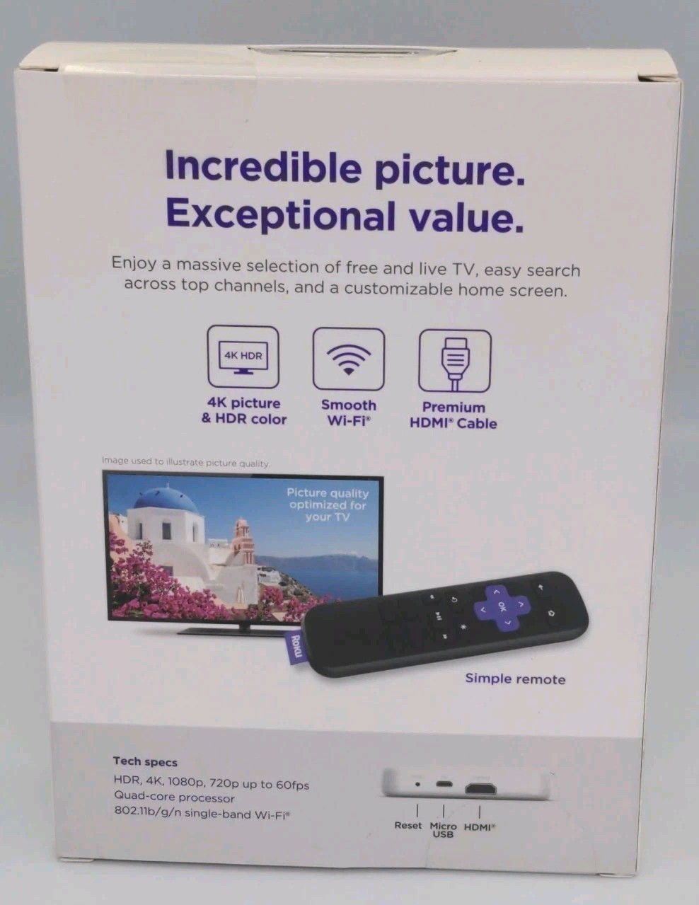 Roku Premiere 4K HD & HDR Streaming Device New Factory Sealed