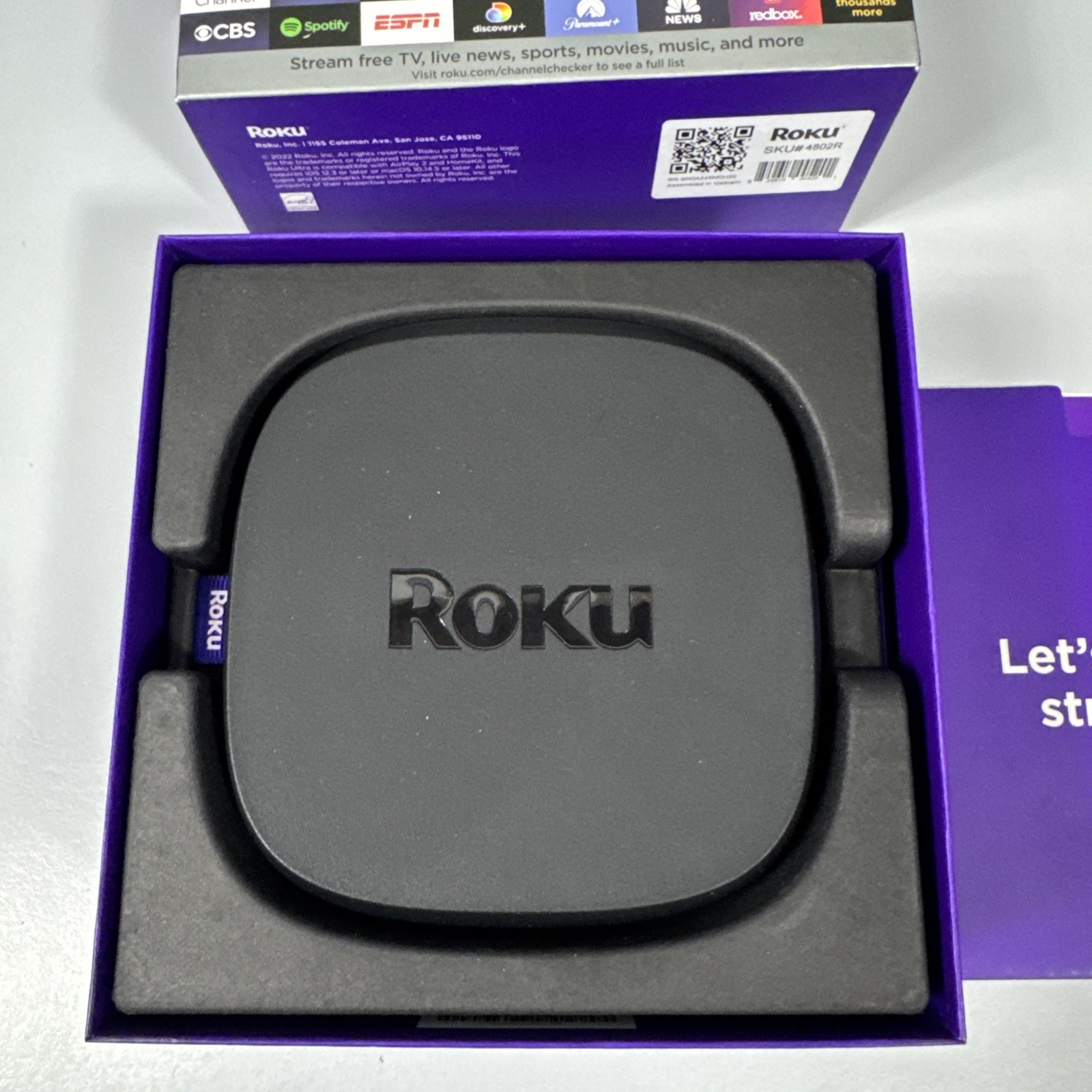 Roku Ultra 4K UHD Streaming Media Player with Voice Remote Pro Rechargeable