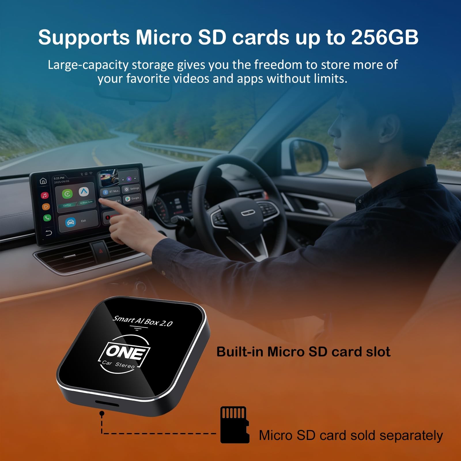 One Car Stereo 2026 Smart Ai 2.0 Wireless Carplay Android Auto Adapter Dongle