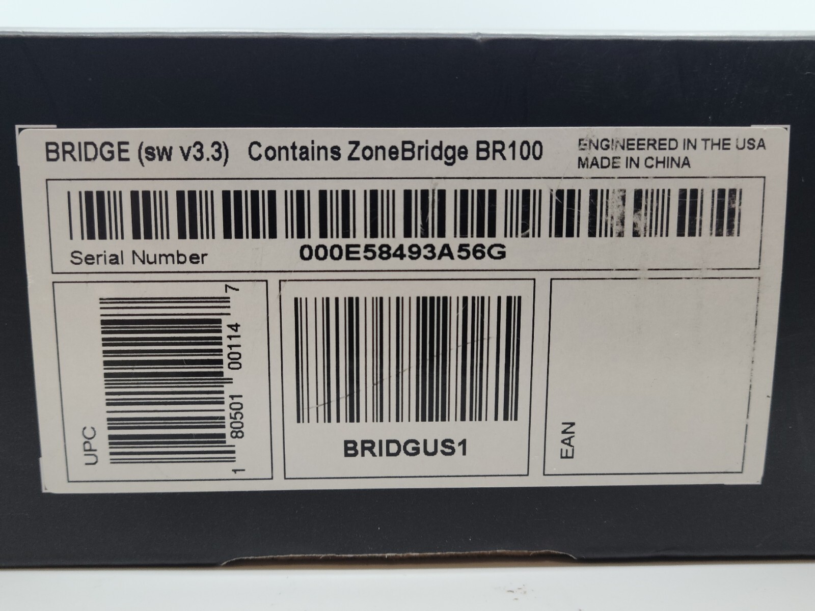 Sonos Bridge Wireless HiFi System Music BRIDGUS1 White (No AC Adapter) SW 3.3