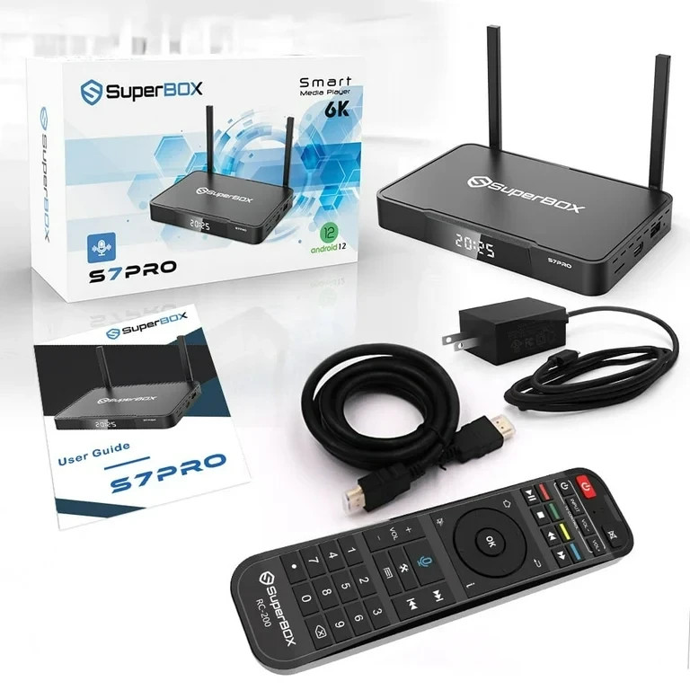 Superbox s7 pro FREE TV, Bluetooth, PPV, Voice Control, Ready to Use!