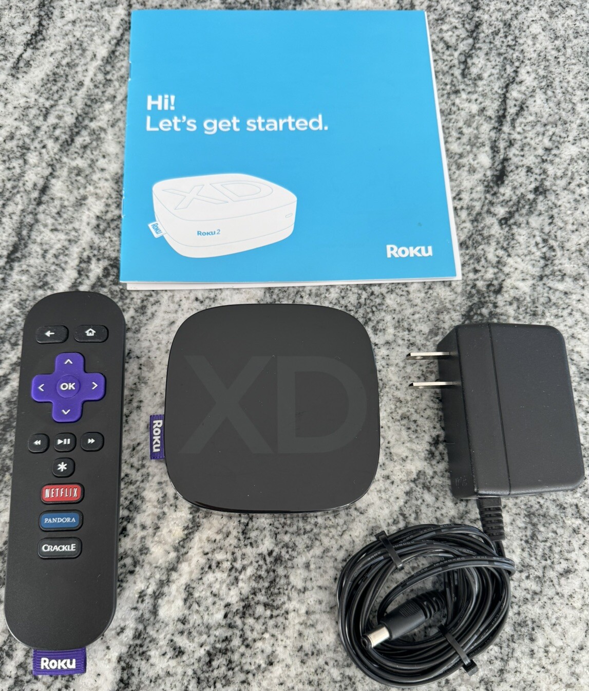 Roku 2 XD Model 3050x W/ Remote, Power Supply, Manual – Tested / Working