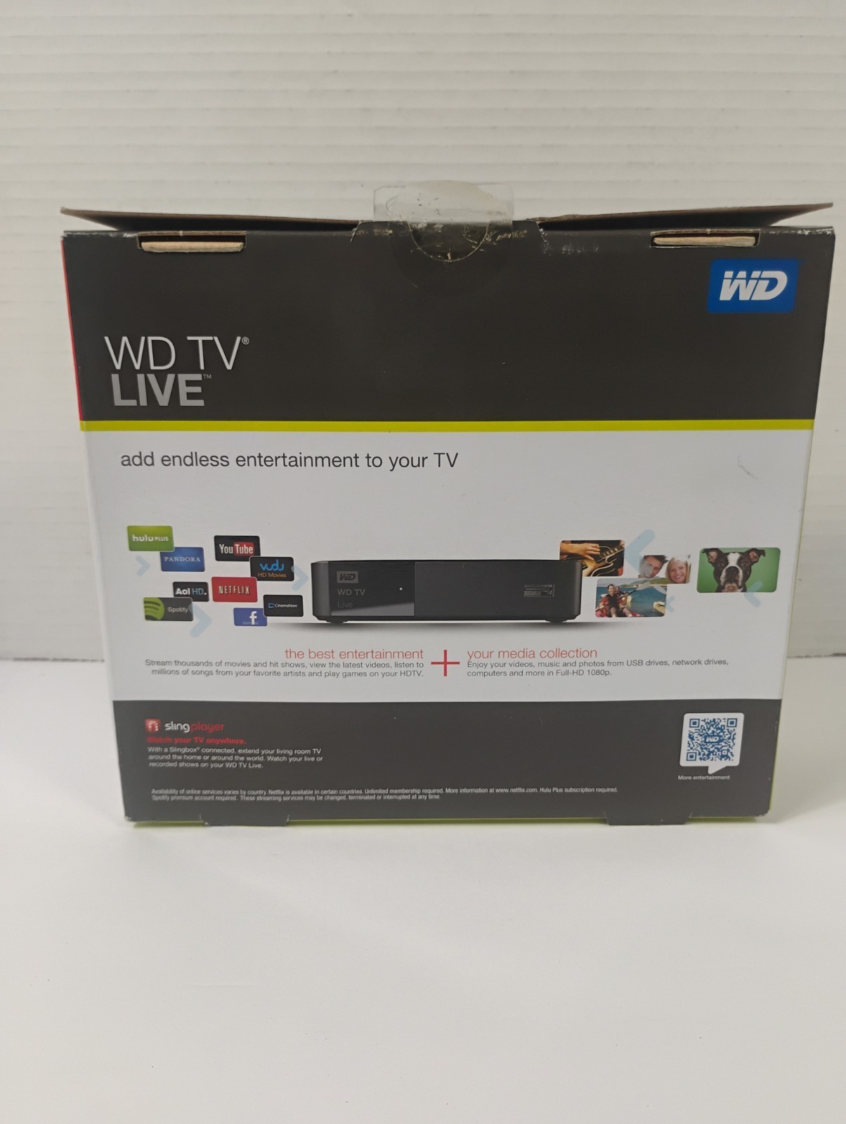 Western Digital WD TV Live Streaming Media Player Wi-Fi HDMI 1080p Black