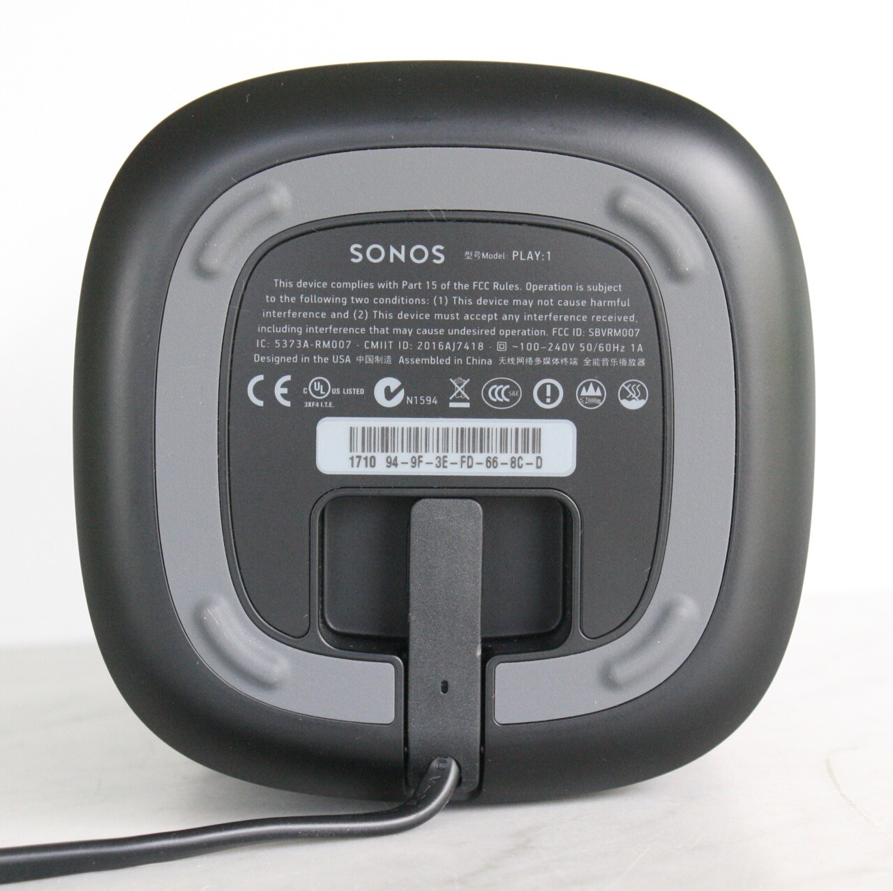 SONOS PLAY:1 Compact Wireless Smart Hifi Speaker. WIFI Ethernet. Works Great