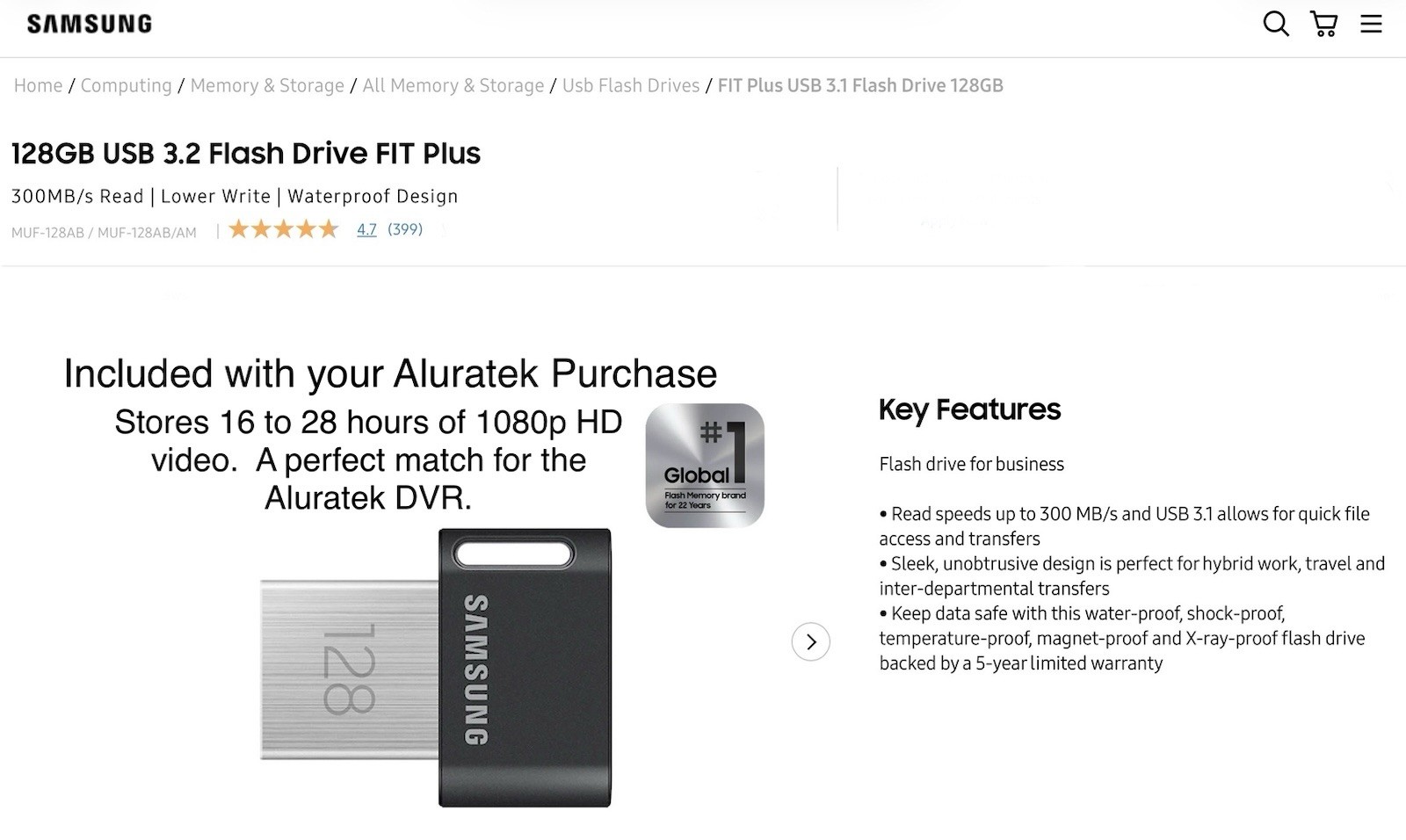 Aluratek TV DVR/Streaming Media Player with USB MICRO FLASH DRIVE ADTB02F