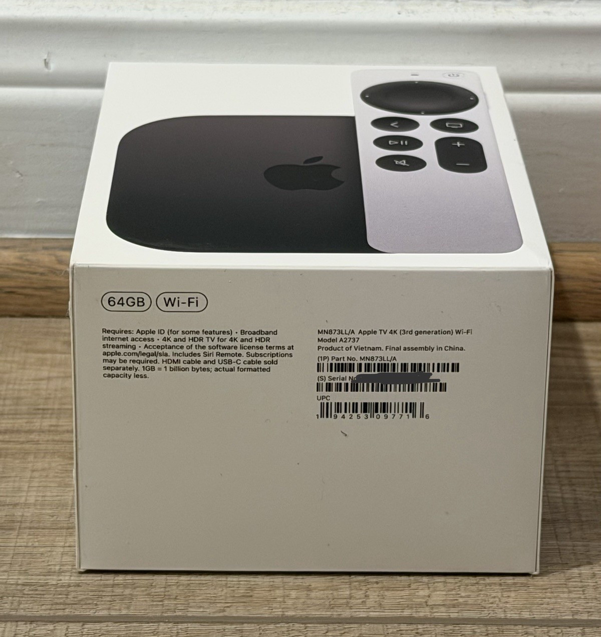 Apple TV 4K 64GB Wi‑Fi 4K HDR Dolby Vision Media Streamer MN873LL/A