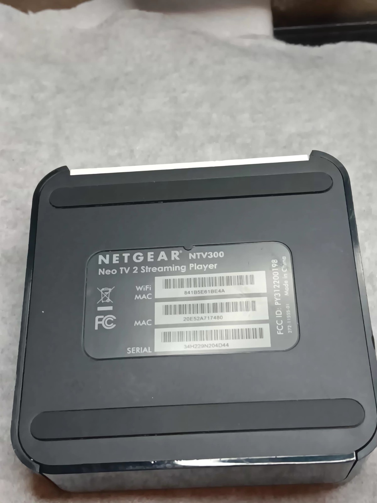 Netgear Streaming Media Player NTV300 Unit Only No Remote Or Power Supply