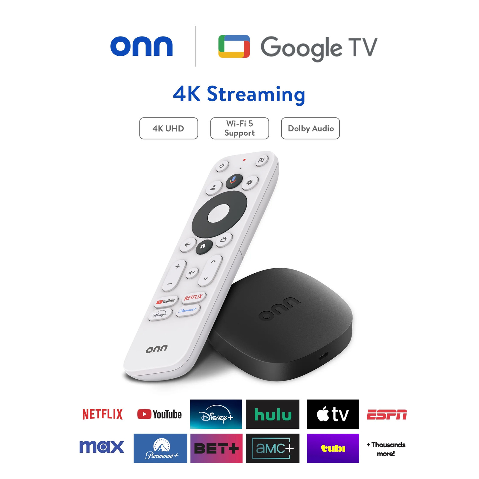 Brand New onn 4K Streaming Device Google TV Ultra HD 8GB 2GB Fast Media Player