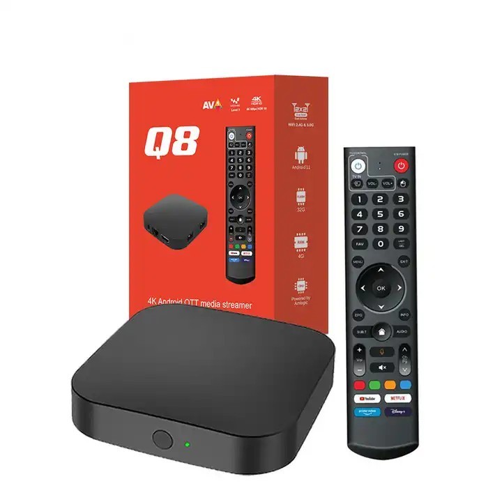 Q8 4K OTT Media Streamer Android 11 4GB/32GB WiFi 2.4 G & 5G