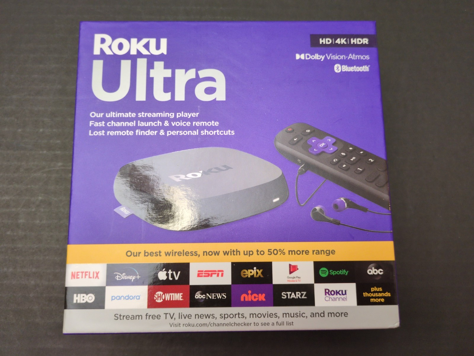 Roku Ultra 4800R 4K Streaming Media Player – Black – complete with accessories