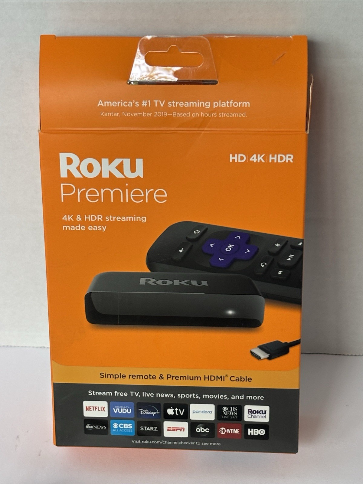 Roku 3920R Premiere HD/4K/HDR Streaming Media Player w/ Remote Open Box Tested