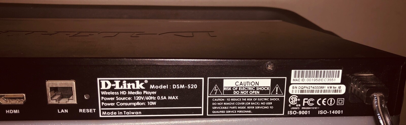 D-link MediaLounge DSM-520 Digital HD Media Streamer
