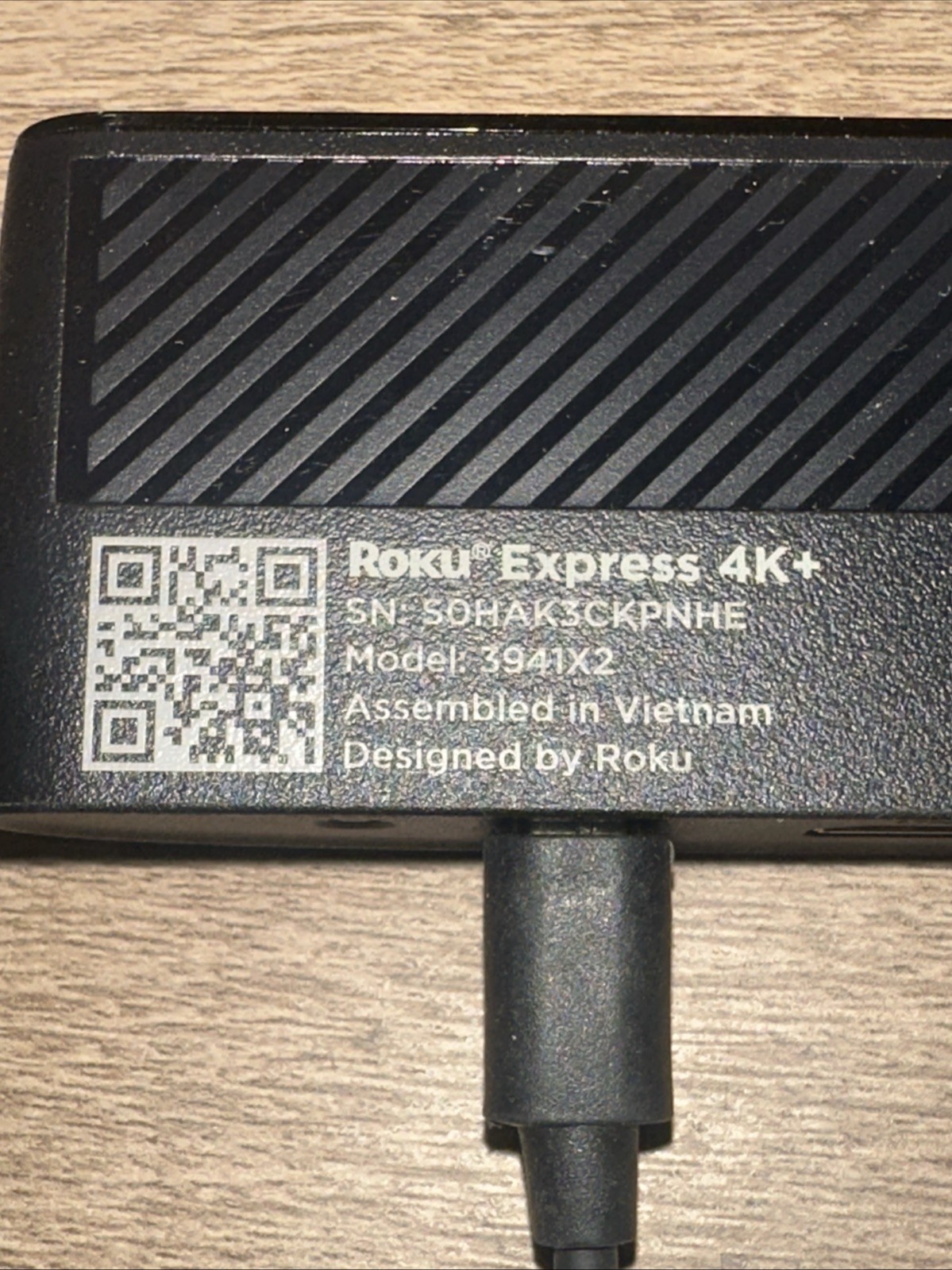 INCOMPLETE Roku Express 4K+ Roku Streaming Device (3941X2) / No Remote