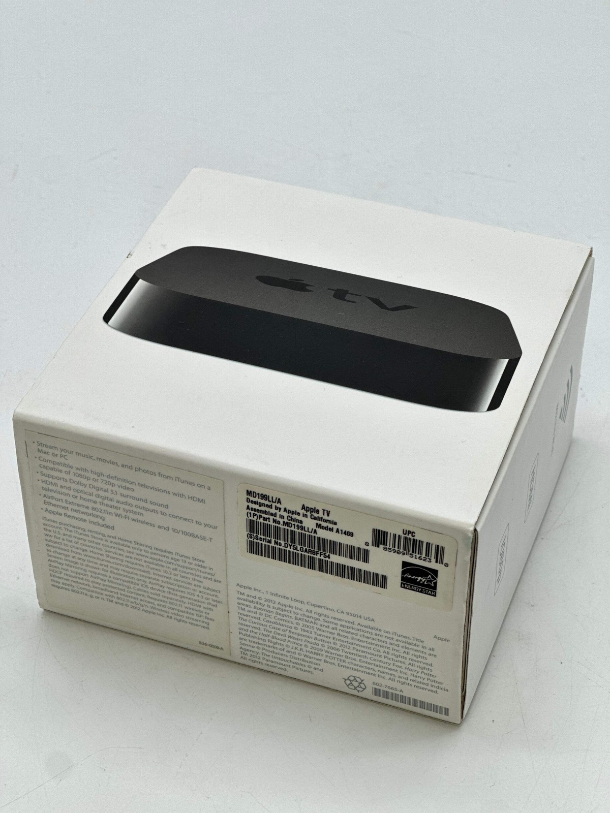 Apple TV MD199LL/A Black – Used With Box No Remote