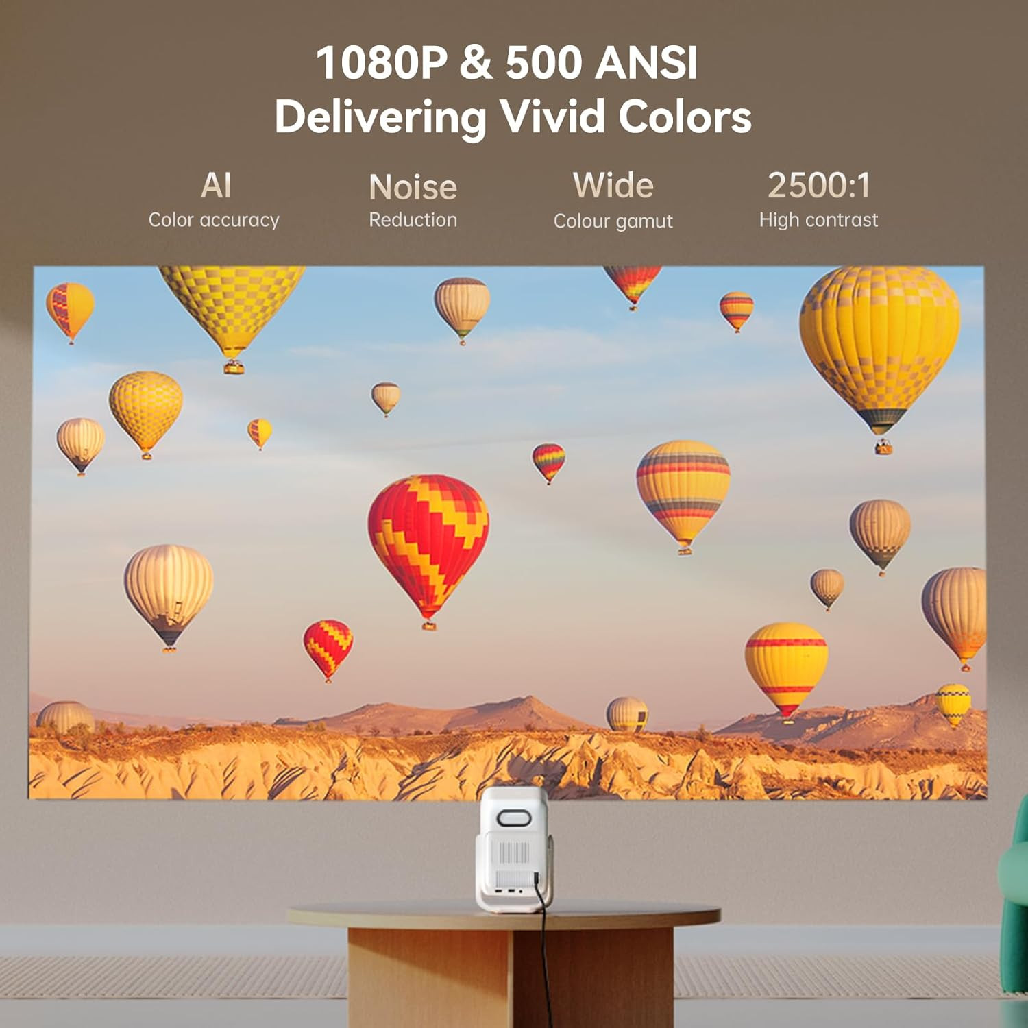 [Android TV 11.0 & 1080P Native] T2 Ultra Projector with Wifi and Bluetooth, 12