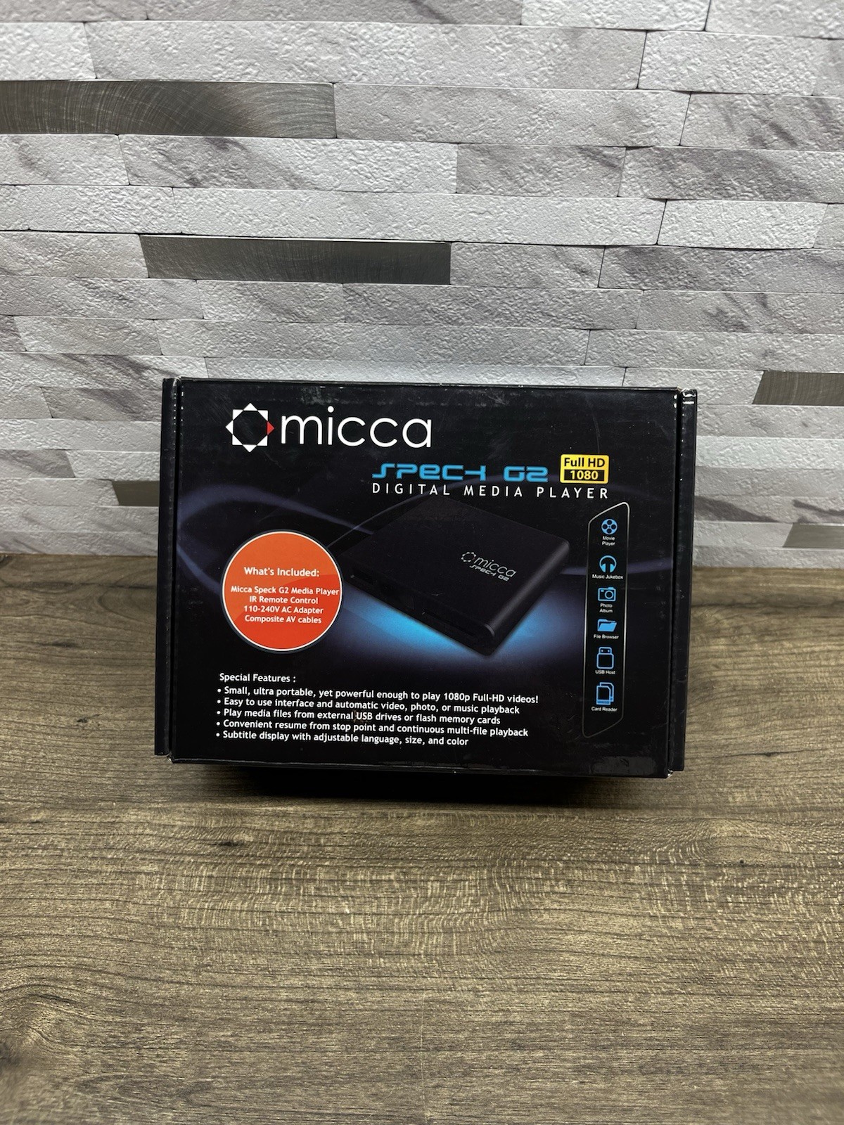 Micca Speck G2 1080 Full-HD Ultra Portable Digital Media Player -Open Box