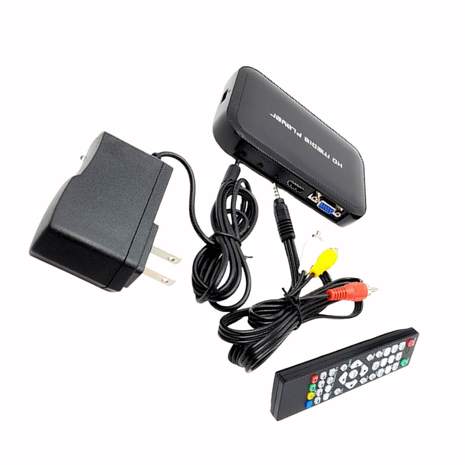 A28D USB SD MMC VGA AV YPbPr Multi TV Media Player + IR Fernbedienung 1080pgk