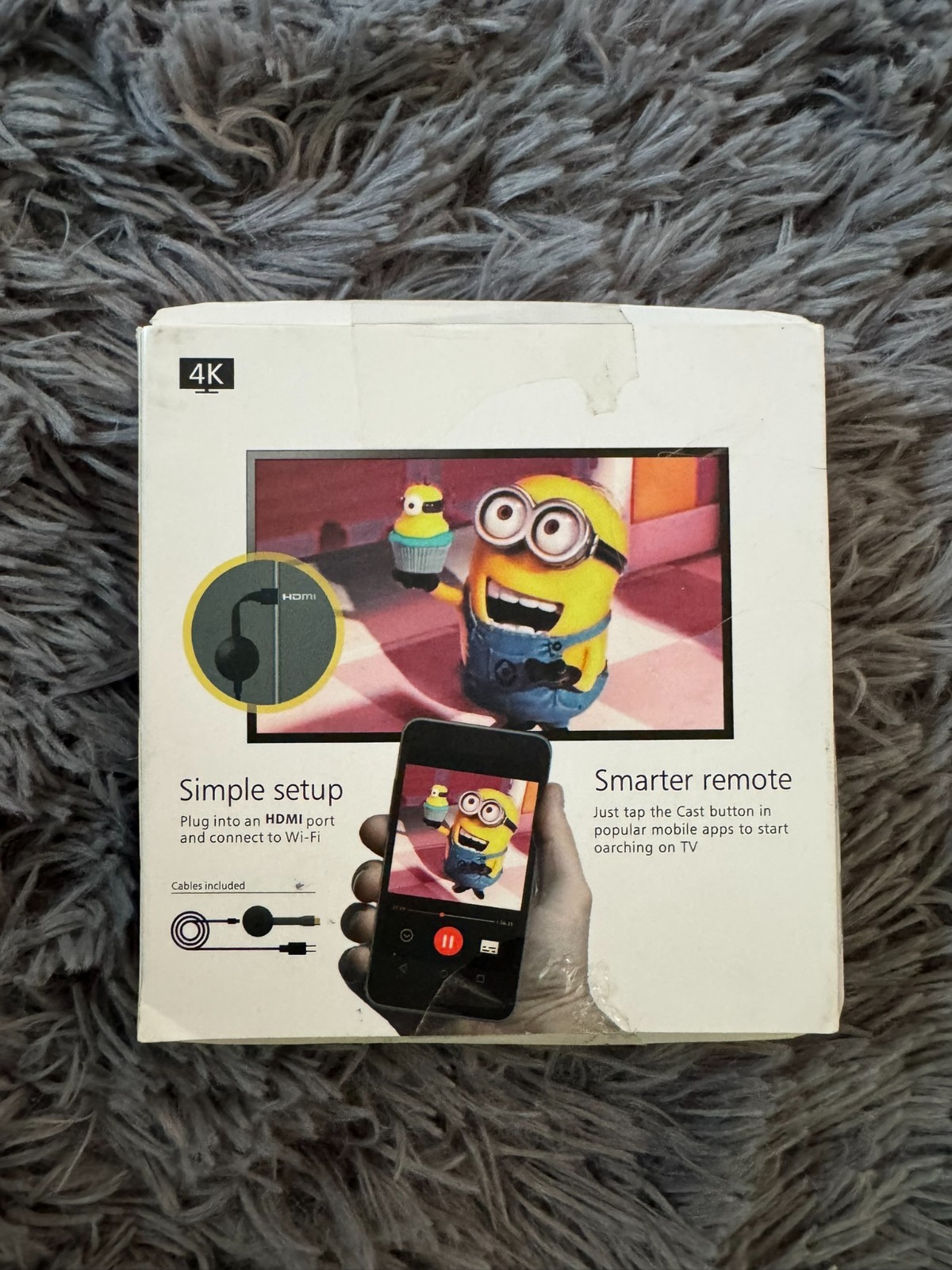 Google Chromecast 4K TV Streaming Device HDMI Media Player