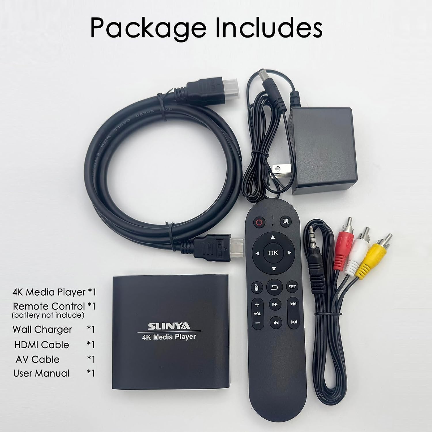 4K Ultra HD Digital Media Player with Remote Control, Supports HDD/USB Drive/…