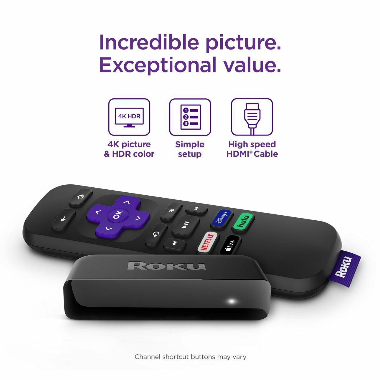 Roku Premiere 4K Digital Media Streamer Black 3920R Brand New 100% Good