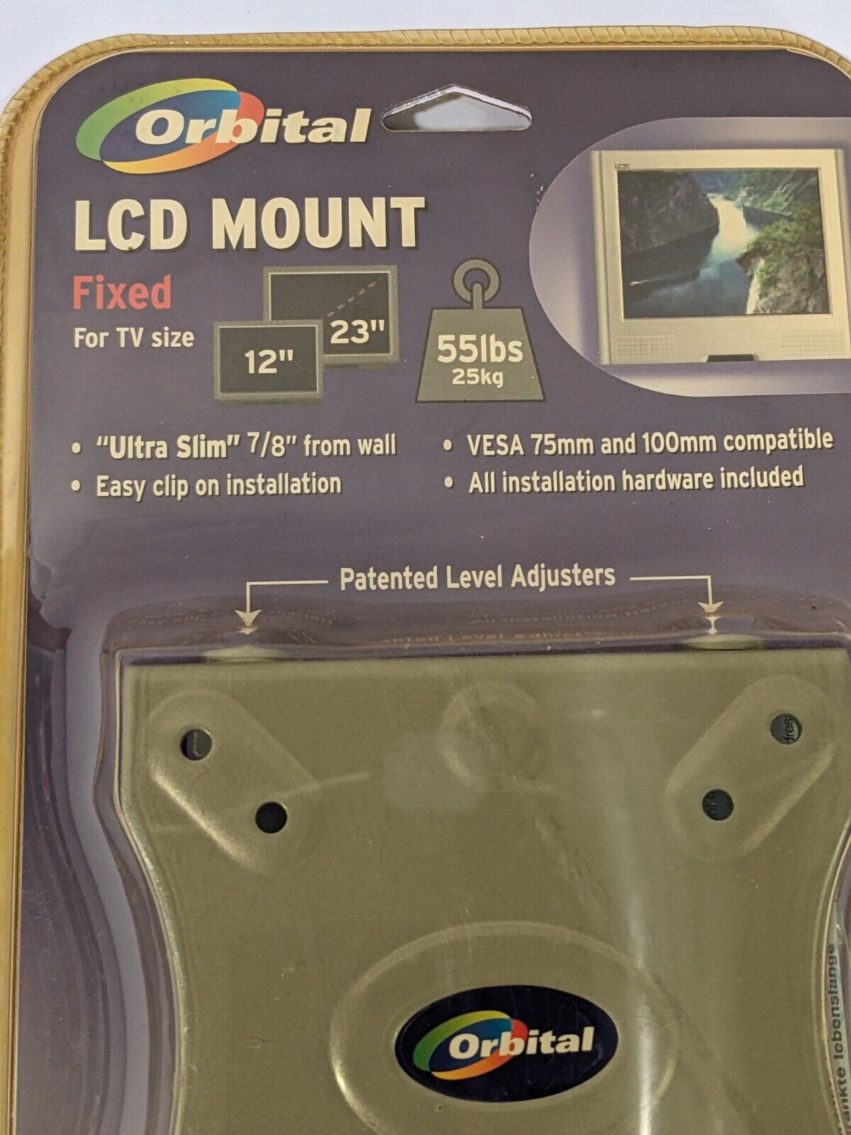 NEW Orbital LCD Mount Fixed TV Size 12″ & 23″ #89841