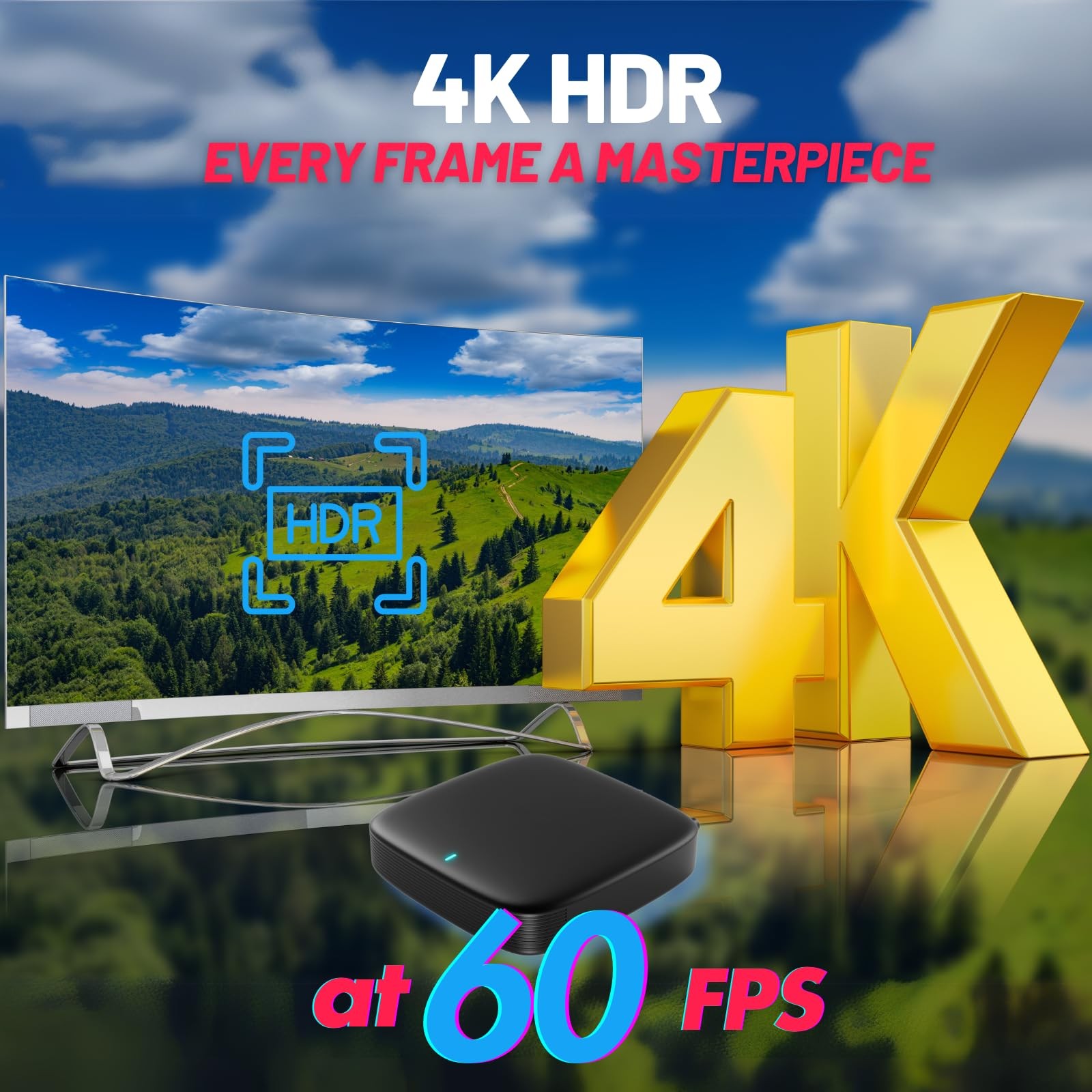 Raxxio MAG555 4K Streaming Media Player Google TV OS, Dual-Band Wi-Fi, 4K HDR…