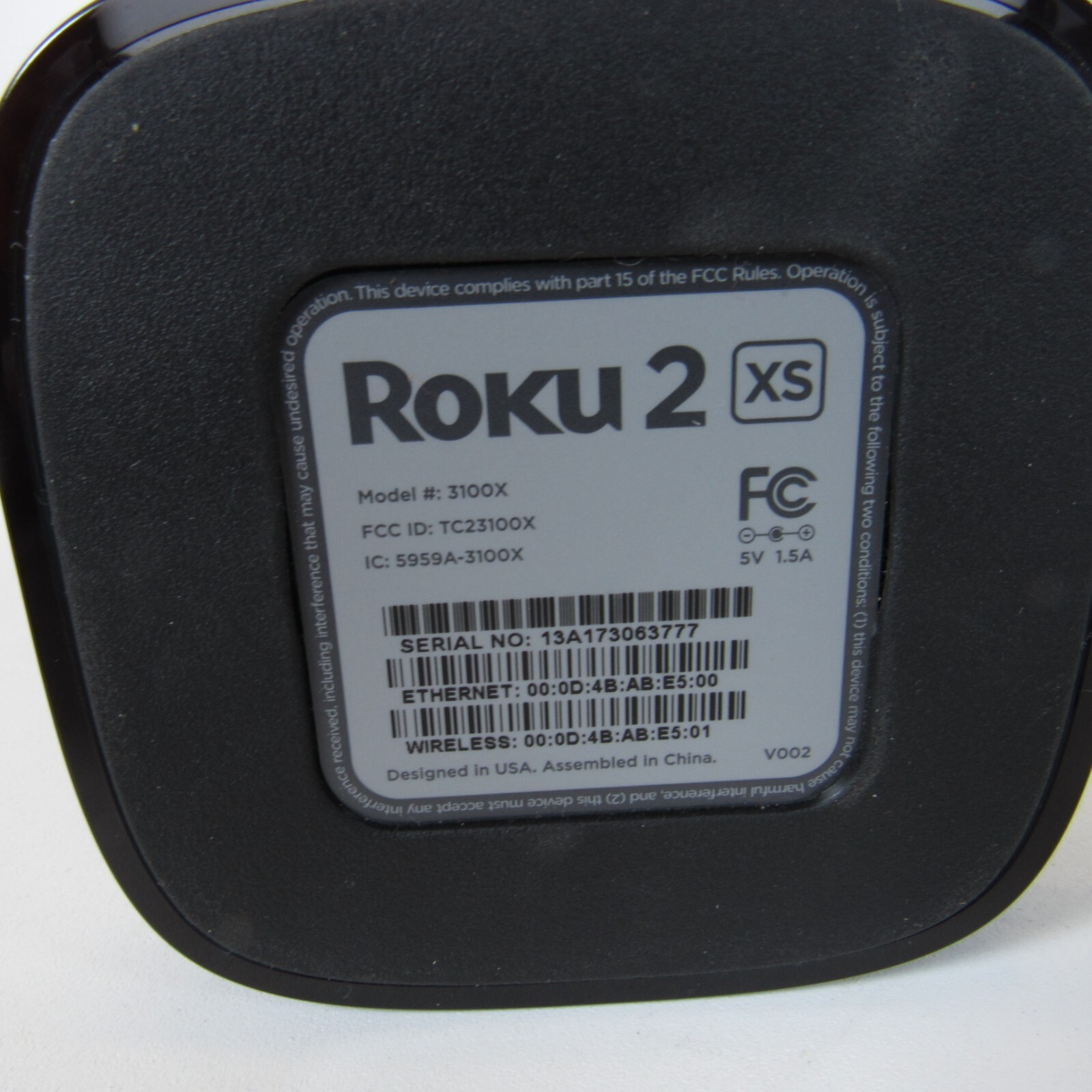 Roku 2 XS Media Streamer 3100X – Black w/ Remote & Adapter/HDMI Cord
