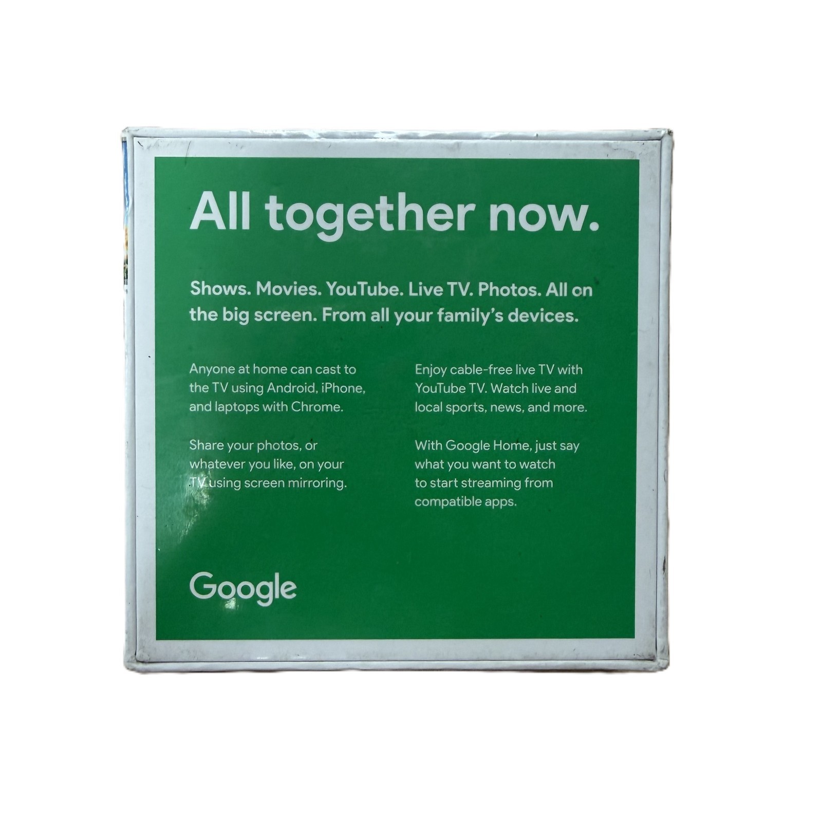 Google Chromecast NC2-6A5 HDMI Media Streamer 3rd Gen 1080P GA00422-US White