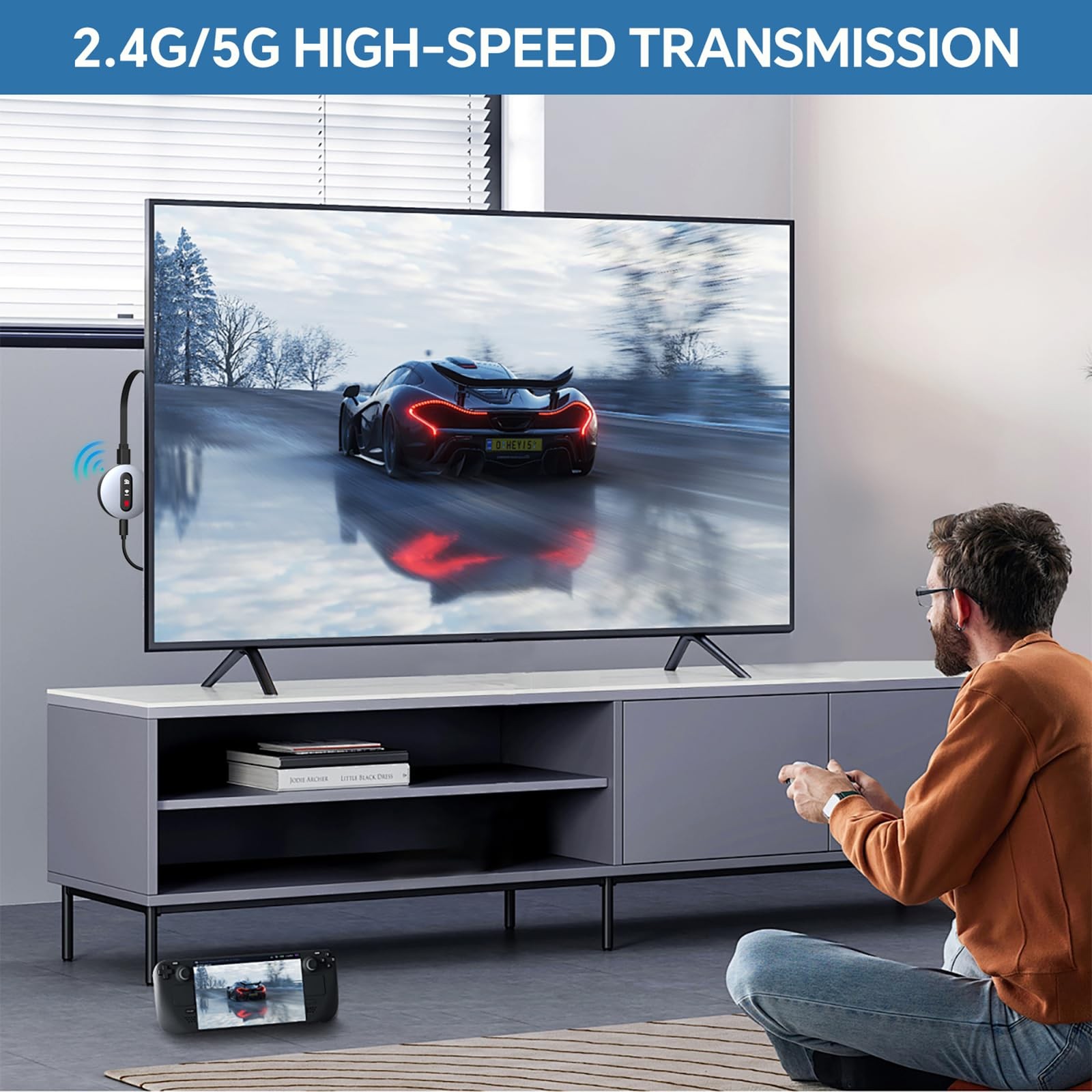 Wireless HDMI Display Dongle Adapter – Miracast with AirPlay Silver