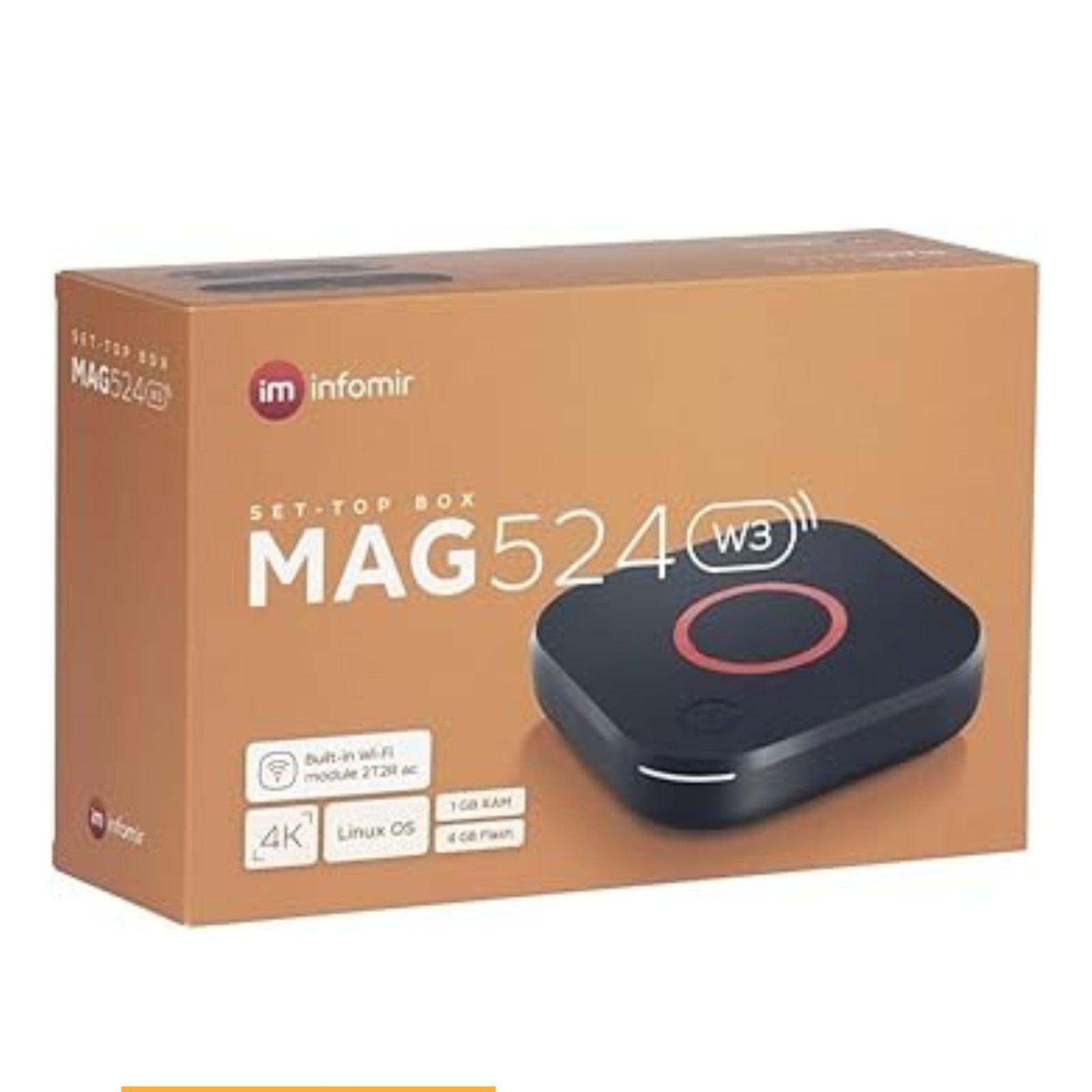 Infomir Original MAG 524 W3 4K IPTV Set Top Box HDMI2.1 HDR USB 3.0 Media Player