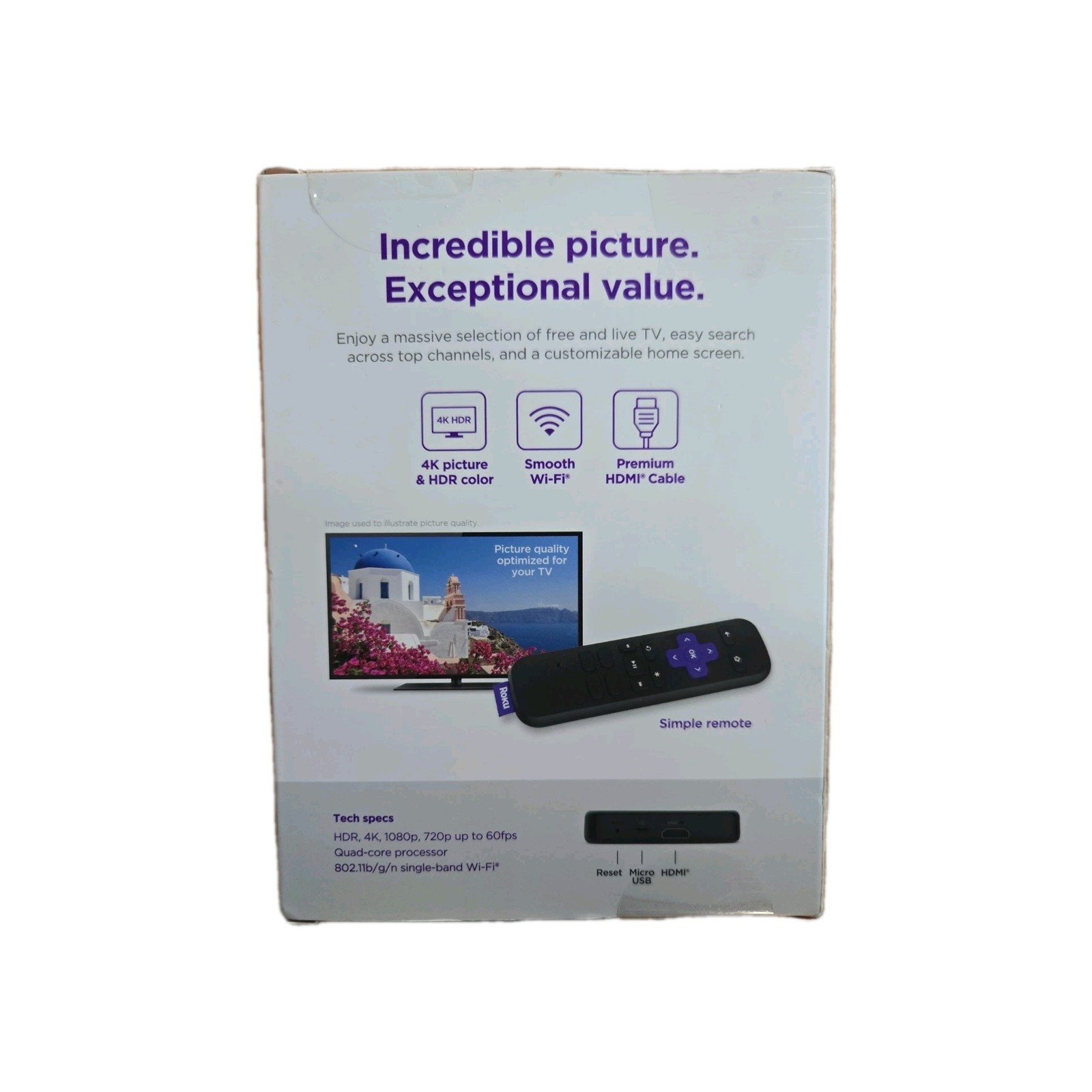 Roku Premiere Media Streamer – 3920R (Black)New OPEN BOX