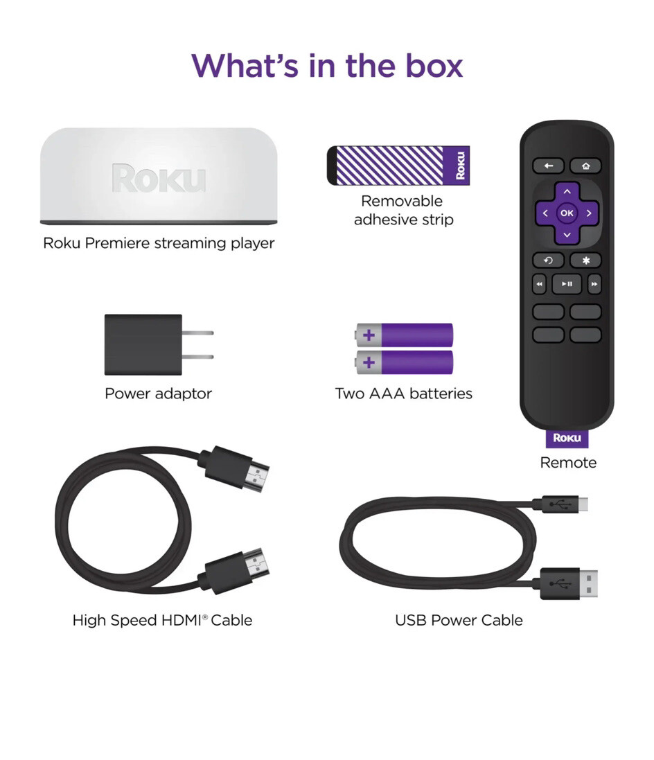 2024- Roku Premiere-HD/4K/HDR Streaming Device- SKU# 3920RW-SW High Speed New**