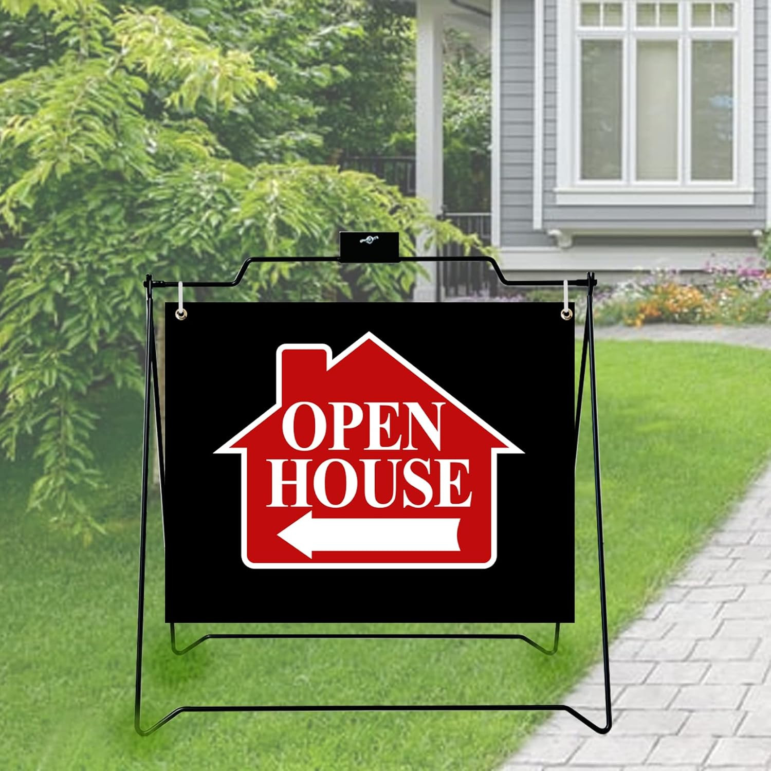 2 Pack 22″x18″ Sidewalk Sign A-Frame Stand for Real Estate Open House