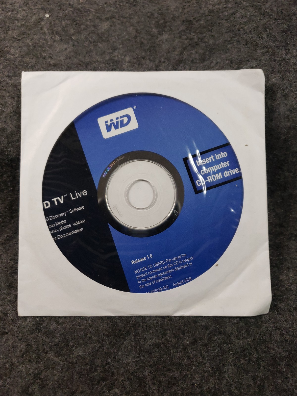 Western Digital WD TV Live Software CD….. ….. (C6B1)