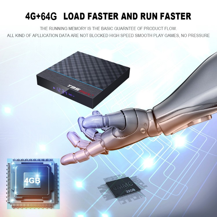 8K T95 MAX+ Dual WiFi 4GB/32GB Bluetooth Android 9.0 Streaming Media TV Box