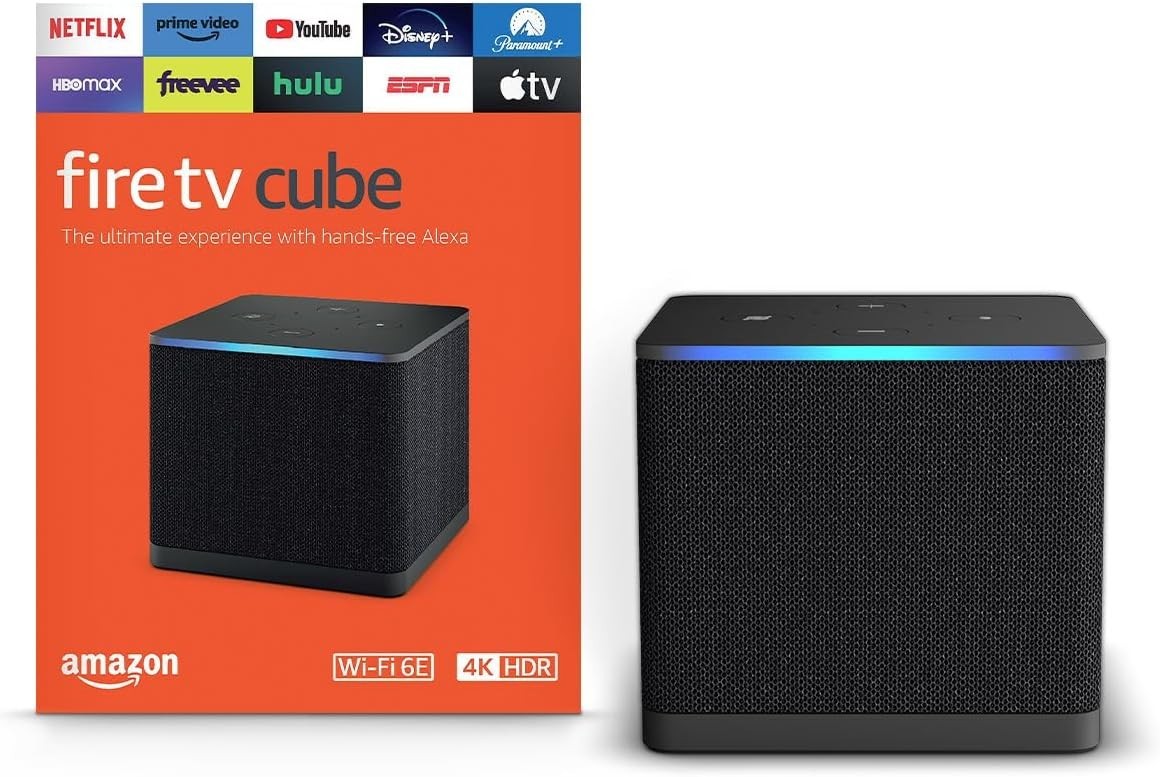 Amazon Fire TV Cube, with AI-powered Fire TV Search, Hands-free Alexa + 6E 4K