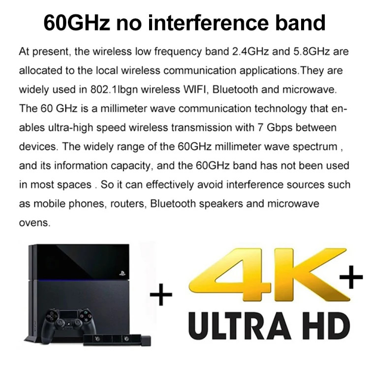 Measy W2H 60GHz 4K+ Ultra HD Wireless Transmission Kit, Transmission Distance: