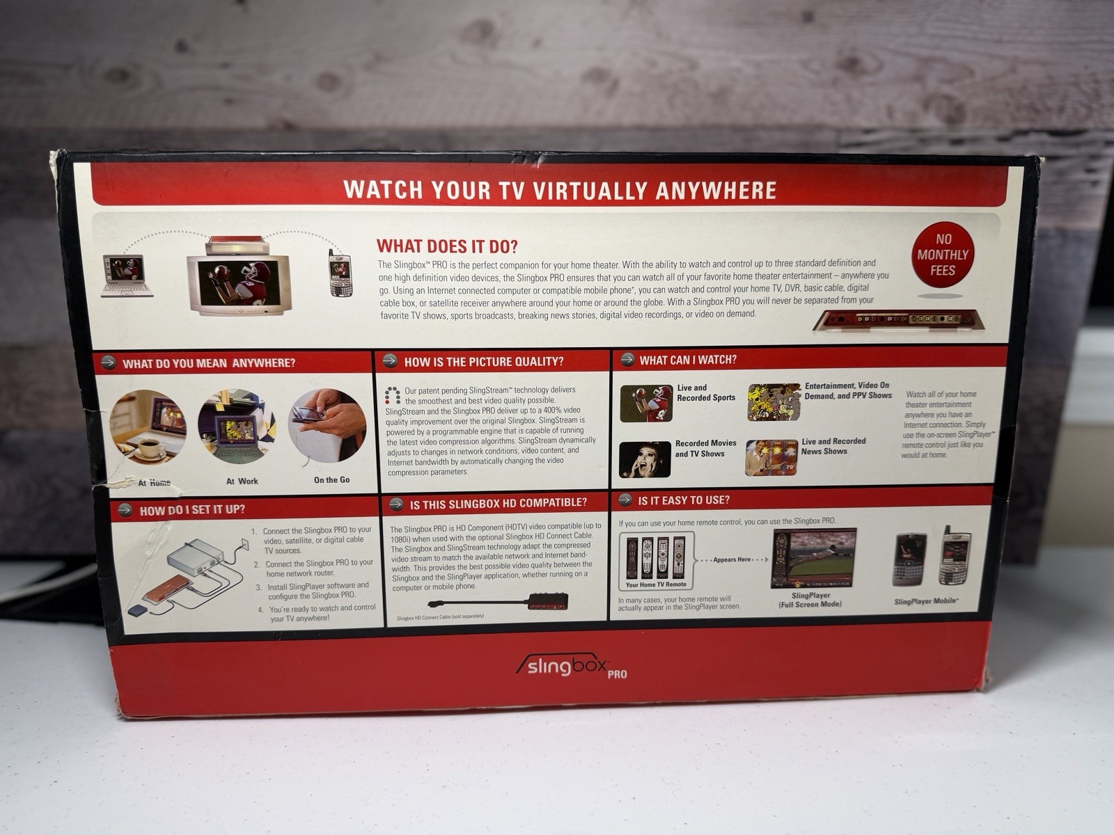 Sling Media Slingbox Pro HD Ready Media Streamer Red Multiple Inputs Ethernet