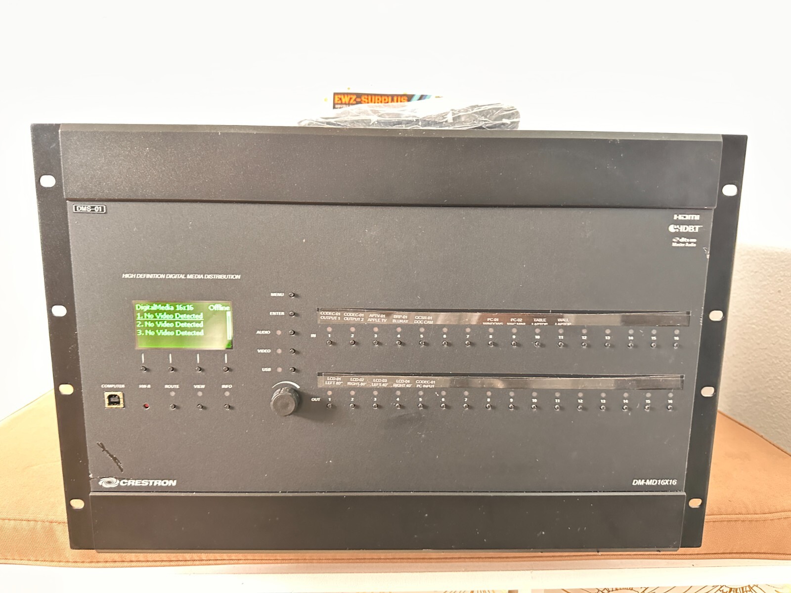 CRESTRON DM-MD16X16 HIGH DEFINITION DIGITAL MEDIA DISTRIBUTION DMC-HD DMCO-5533