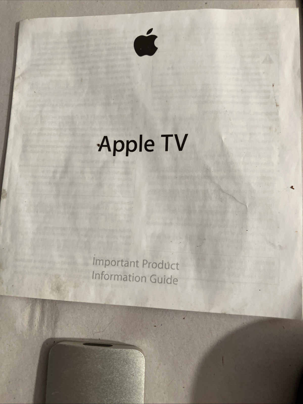 Apple TV 3rd Generation A1469 Media Streamer Remote Box Paperwork