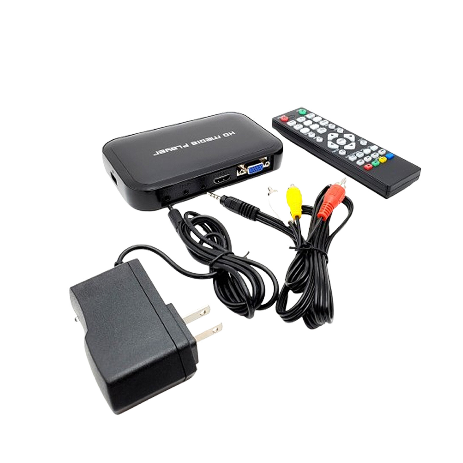 SD USB MMC HDMI VGA AV YPbPr 1080p Multi TV Media Player + IR Fernbedienung
