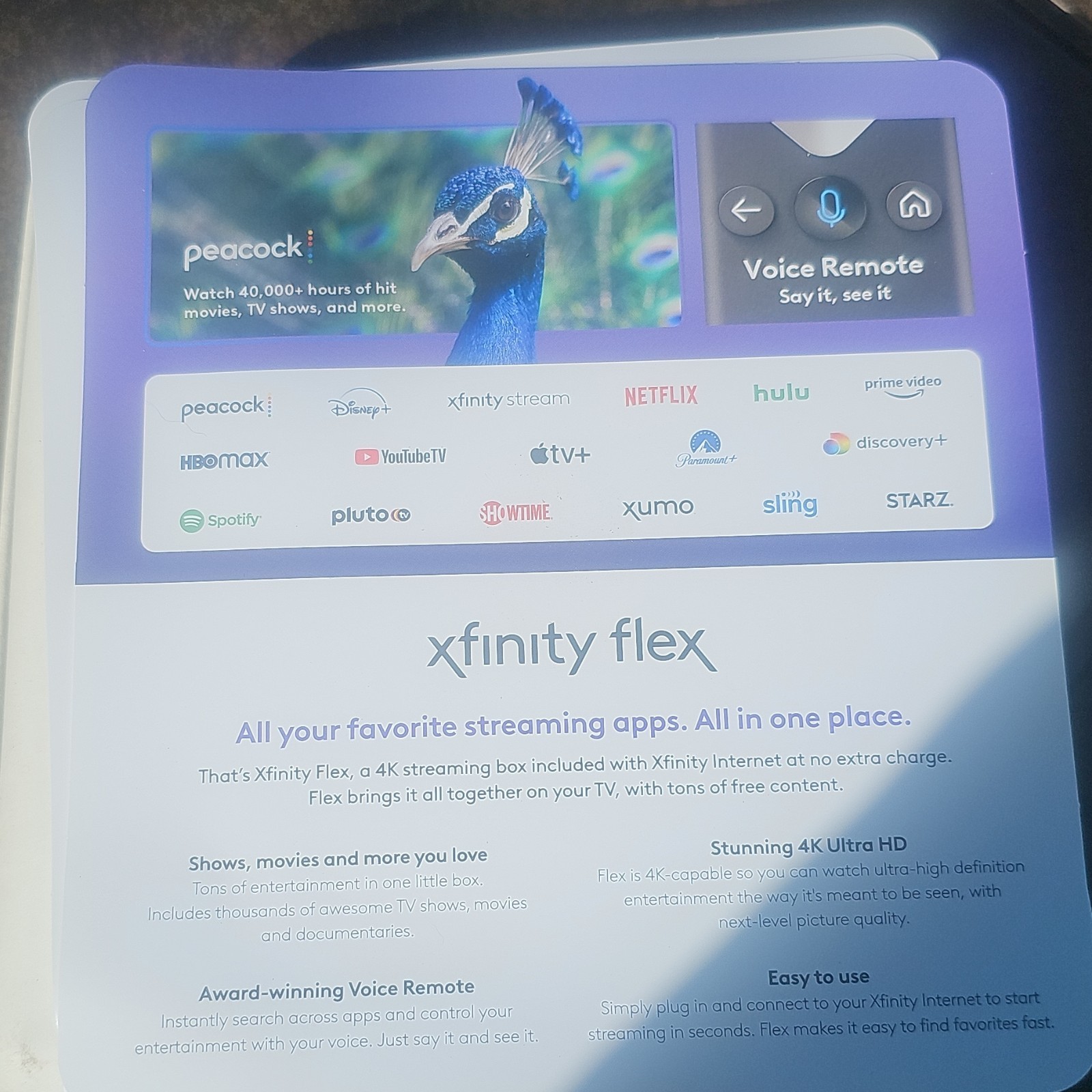 Xfinity Flex 4K 2160p Streaming TV Box Voice Remote HDMI Adapter Cable
