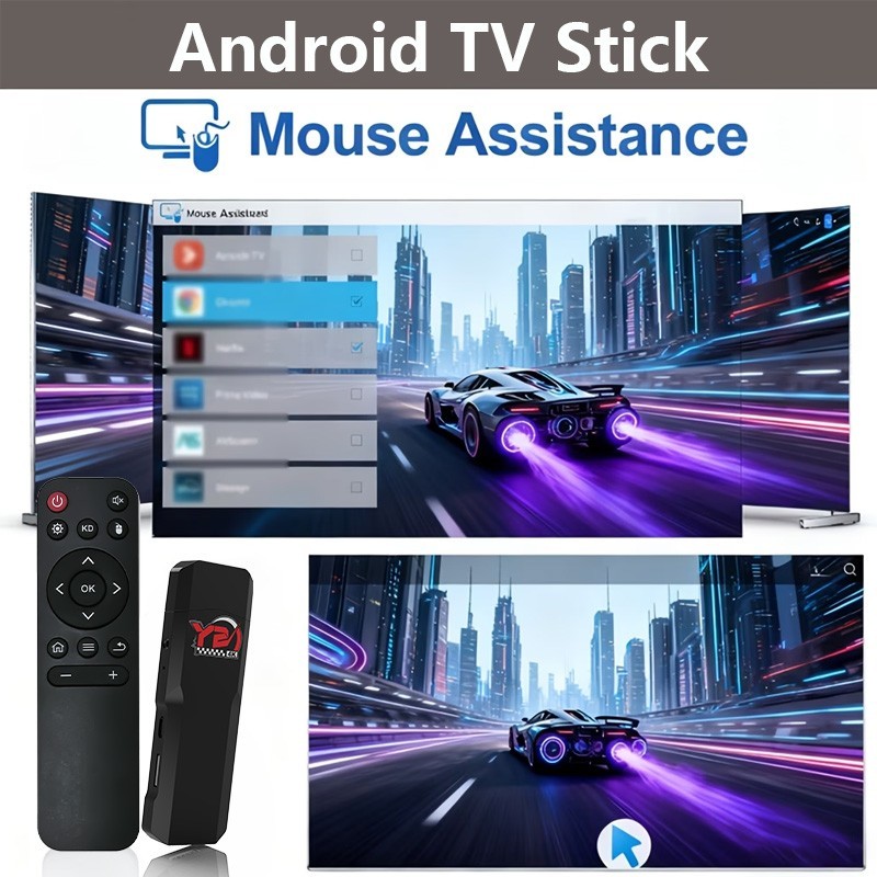 Y2 Android 14 TV Stick 2+16GB WiFi HDMI Mini Smart Media Player