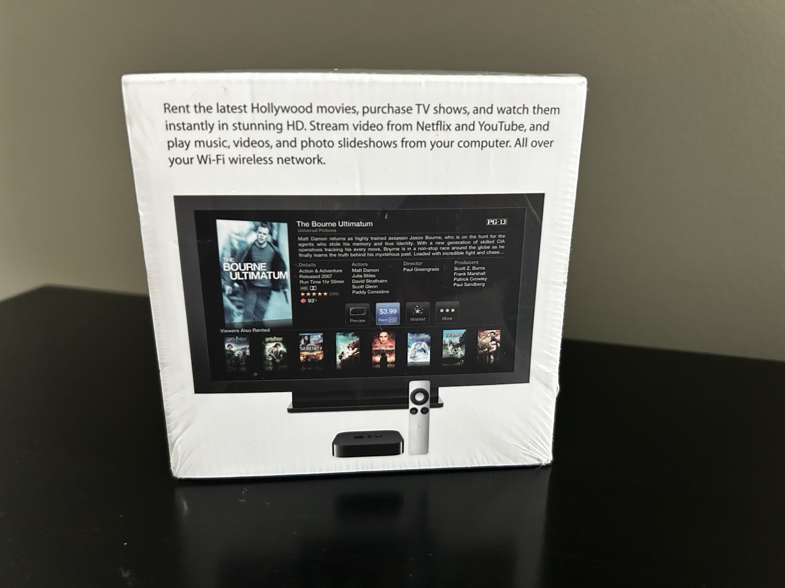 Apple TV Digital HD Media Streamer 802.11n Wi-Fi HDMI 720p Black 2011